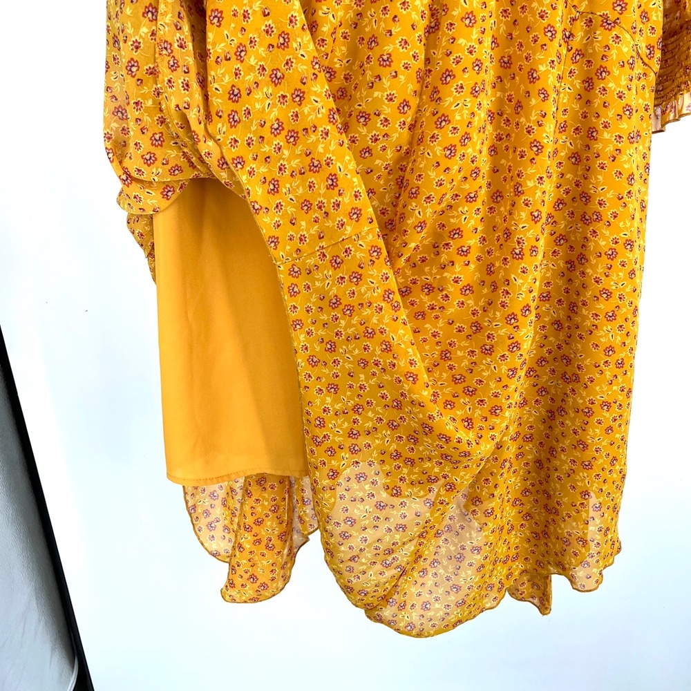 🚫SOLD!NWOT |•TIME AND TRU•| Pretty Boho Asymmetrical Floral Dress - Picture 5 of 9